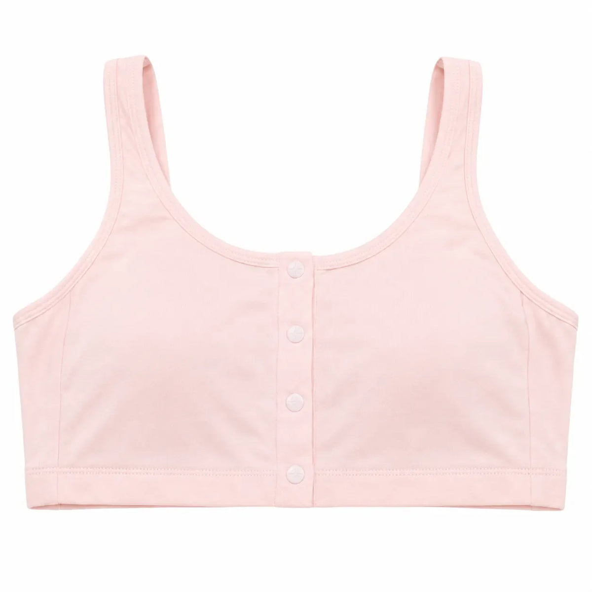 Women's Front Snap Closure Wire-Free Cotton Comfort Bra - Baby Pink
