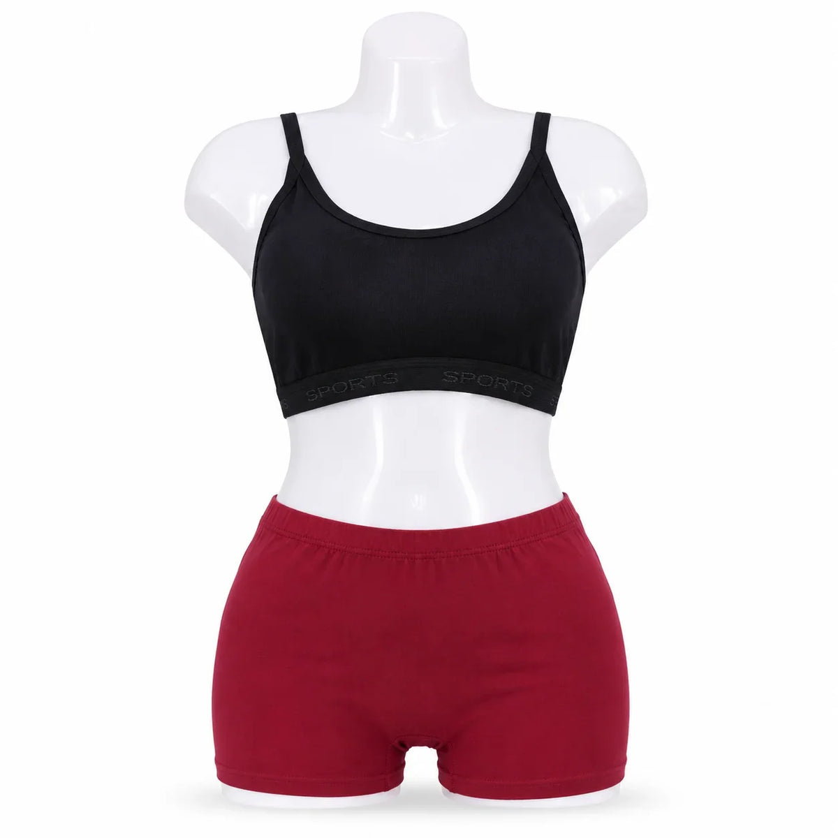 Women's Sports Bra & Cotton Boyshort Set