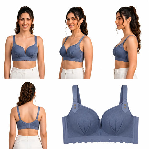 Women's Seamless Full Coverage Wire-Free Bra - Slate Blue