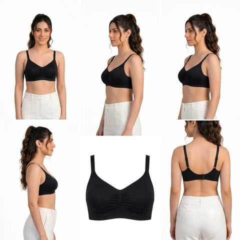 Women's Seamless Full Coverage Wire-Free Everyday Bra - Black