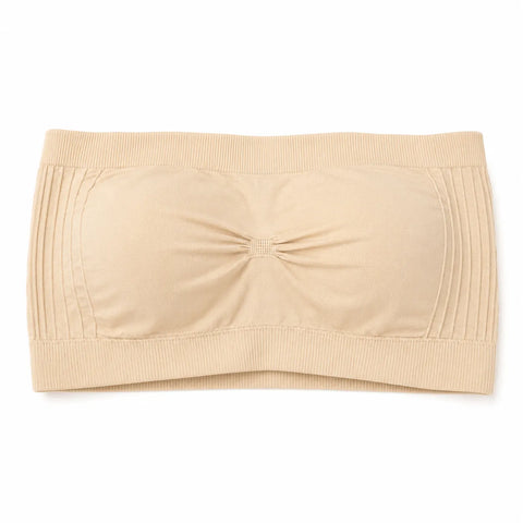 Women's Seamless Strapless Bandeau Tube Bra - Nude Beige