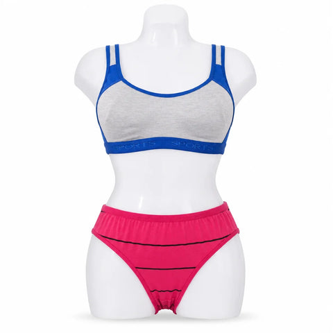 Women's Sports Bra & Pink Panty Set